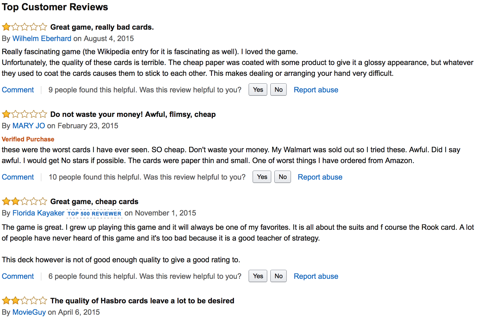 hasbro rook card reviews